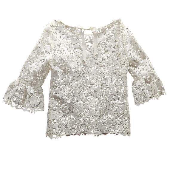 Boden Lace Blouse. Size  4 Elegant timeless Flared sleeves Cottage Country Fairy - Picture 2 of 9